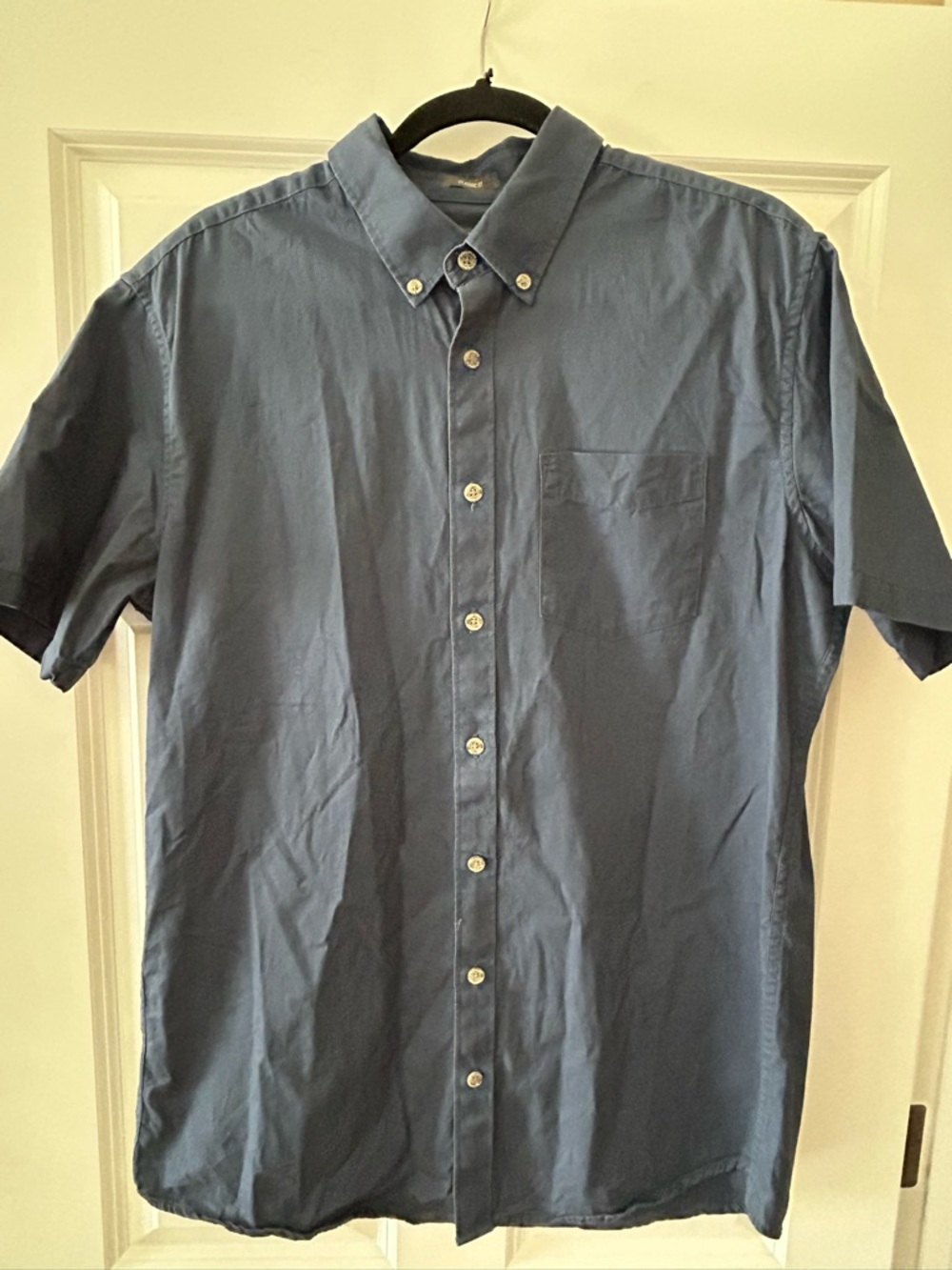 Eddie Bauer Men's Short-Sleeve Button-Down Shirt - Navy Blue size Large Tall